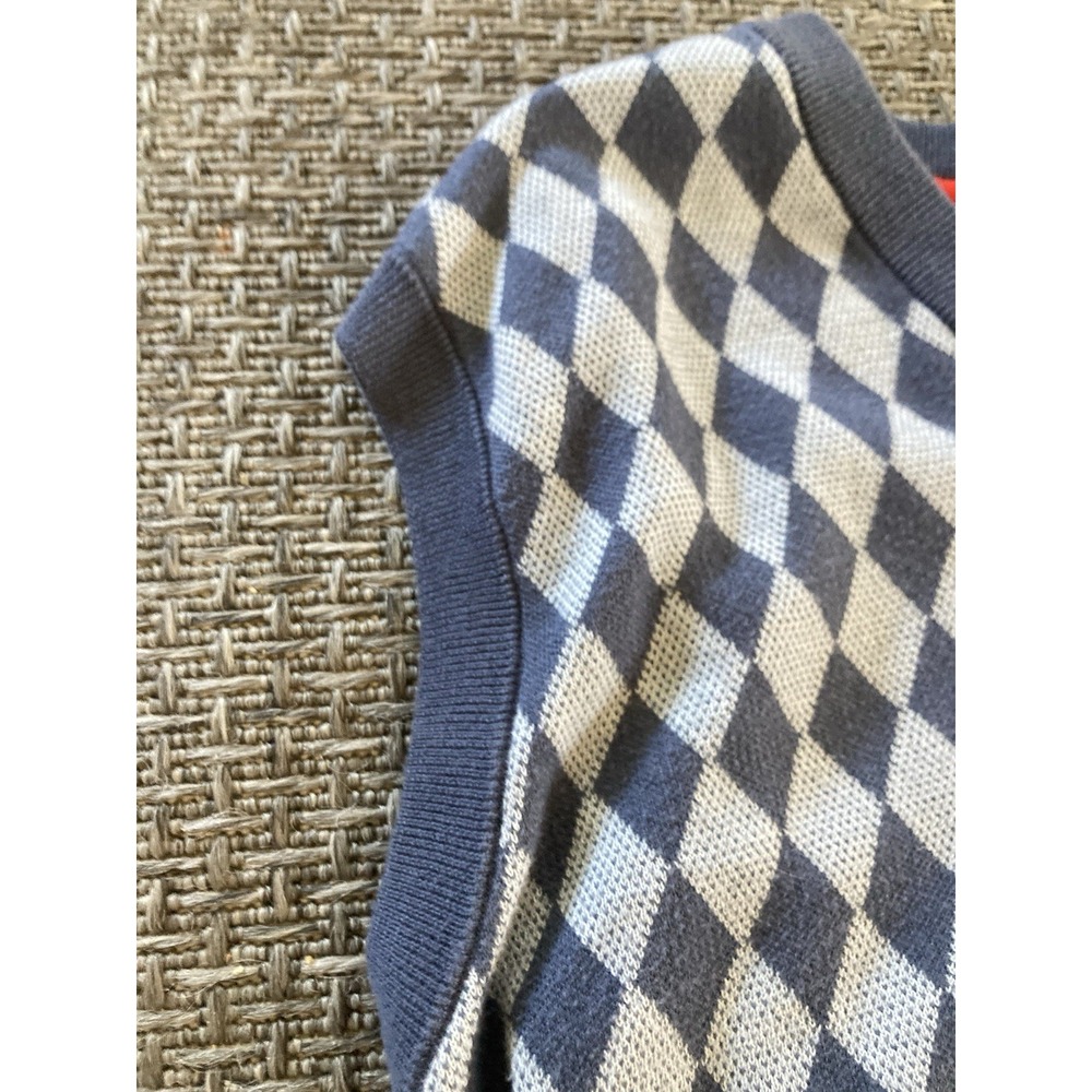 Lacoste Mens V Neck Sleeveless AOP Blue 100% Cotton Sweater Vest Size 5 - Picture 11 of 11